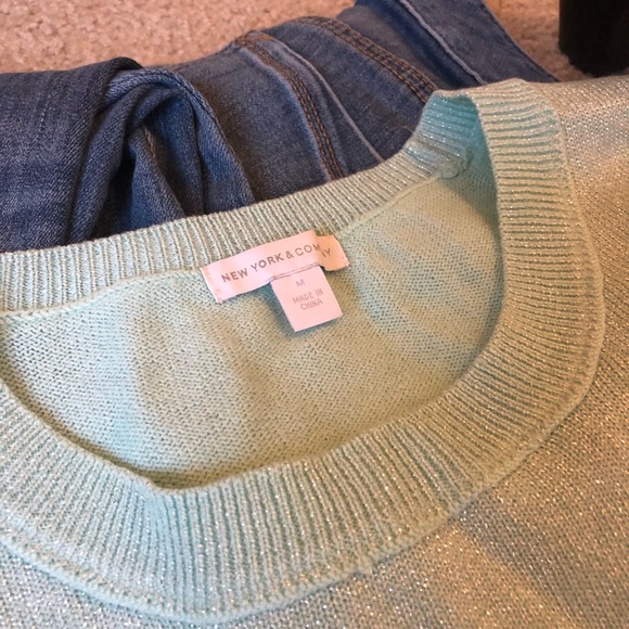 New York & Company mint blue sweater - Picture 4 of 5